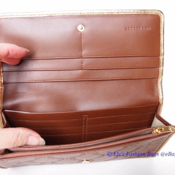 NIB Longchamp LM Cuir Leather Flap Snap Wallet BROWN 100% AUTHENTIC - Picture 13 of 14